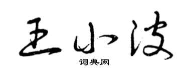 曾庆福王小波草书个性签名怎么写