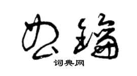 曾庆福曲钥草书个性签名怎么写