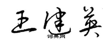 曾庆福王健英草书个性签名怎么写