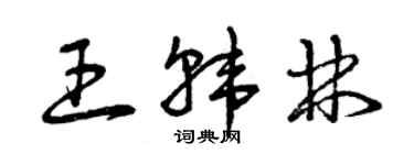 曾庆福王韩林草书个性签名怎么写