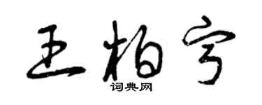 曾庆福王柏宁草书个性签名怎么写