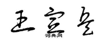 曾庆福王宣兵草书个性签名怎么写