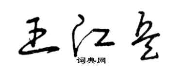 曾庆福王江兵草书个性签名怎么写