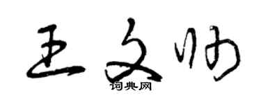 曾庆福王文帅草书个性签名怎么写