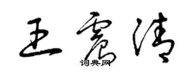 曾庆福王震清草书个性签名怎么写