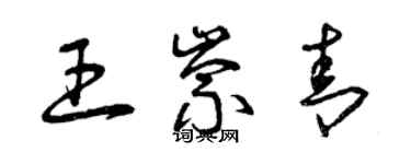曾庆福王崇青草书个性签名怎么写