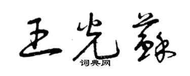 曾庆福王光苏草书个性签名怎么写
