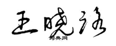 曾庆福王晓路草书个性签名怎么写