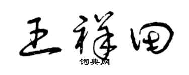 曾庆福王祥田草书个性签名怎么写