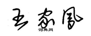 朱锡荣王家凤草书个性签名怎么写