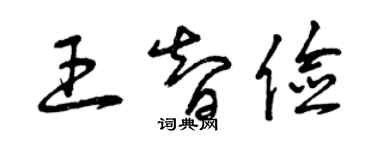 曾庆福王智俭草书个性签名怎么写