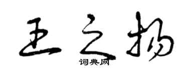 曾庆福王之扬草书个性签名怎么写