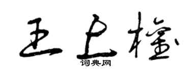 曾庆福王上权草书个性签名怎么写