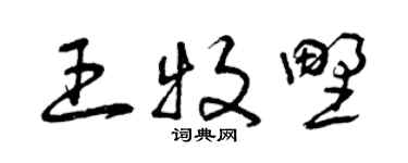 曾庆福王牧野草书个性签名怎么写