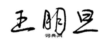 曾庆福王朋旦草书个性签名怎么写