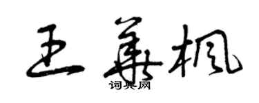 曾庆福王华枫草书个性签名怎么写