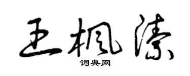 曾庆福王枫洁草书个性签名怎么写