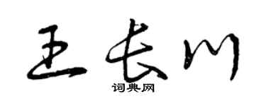 曾庆福王长川草书个性签名怎么写