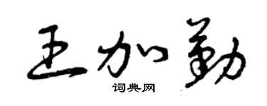 曾庆福王加勤草书个性签名怎么写