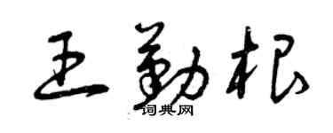 曾庆福王勤根草书个性签名怎么写