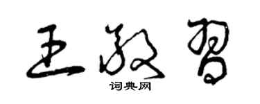 曾庆福王敬习草书个性签名怎么写
