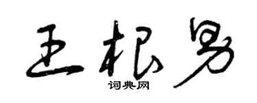 曾庆福王根男草书个性签名怎么写