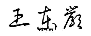 曾庆福王东严草书个性签名怎么写