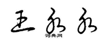 曾庆福王水水草书个性签名怎么写