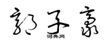 曾庆福郭子豪草书个性签名怎么写