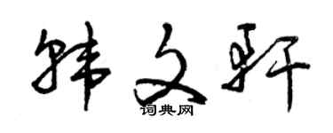 曾庆福韩文轩草书个性签名怎么写