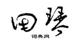 曾庆福田琴草书个性签名怎么写