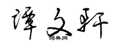 曾庆福谭文轩草书个性签名怎么写