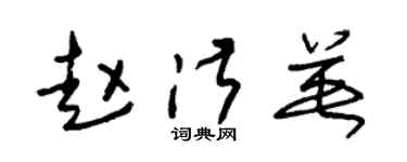 朱锡荣赵淑英草书个性签名怎么写