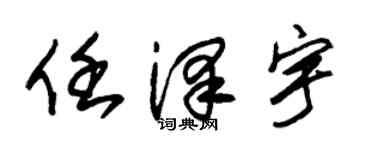 朱锡荣任泽宇草书个性签名怎么写