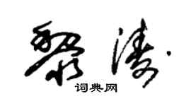 朱锡荣黎涛草书个性签名怎么写