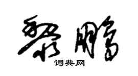 朱锡荣黎鹏草书个性签名怎么写