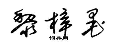 朱锡荣黎梓墨草书个性签名怎么写