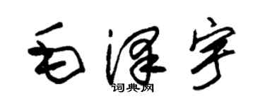 朱锡荣毛泽宇草书个性签名怎么写