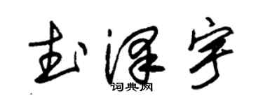 朱锡荣武泽宇草书个性签名怎么写