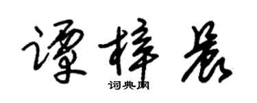 朱锡荣谭梓晨草书个性签名怎么写