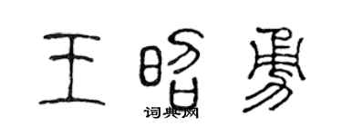 陈声远王昭勇篆书个性签名怎么写