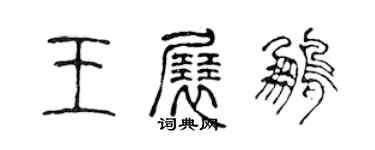 陈声远王展鹏篆书个性签名怎么写
