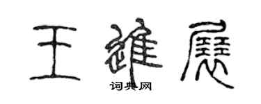 陈声远王进展篆书个性签名怎么写