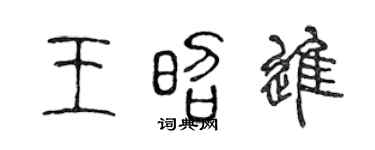 陈声远王昭进篆书个性签名怎么写