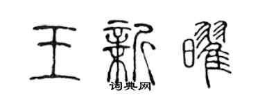 陈声远王新耀篆书个性签名怎么写