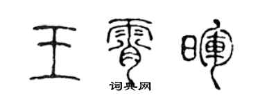 陈声远王霄晖篆书个性签名怎么写