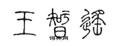 陈声远王智遥篆书个性签名怎么写