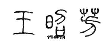 陈声远王昭芳篆书个性签名怎么写