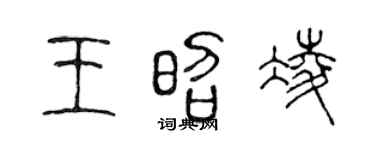 陈声远王昭凌篆书个性签名怎么写