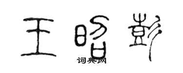 陈声远王昭彭篆书个性签名怎么写